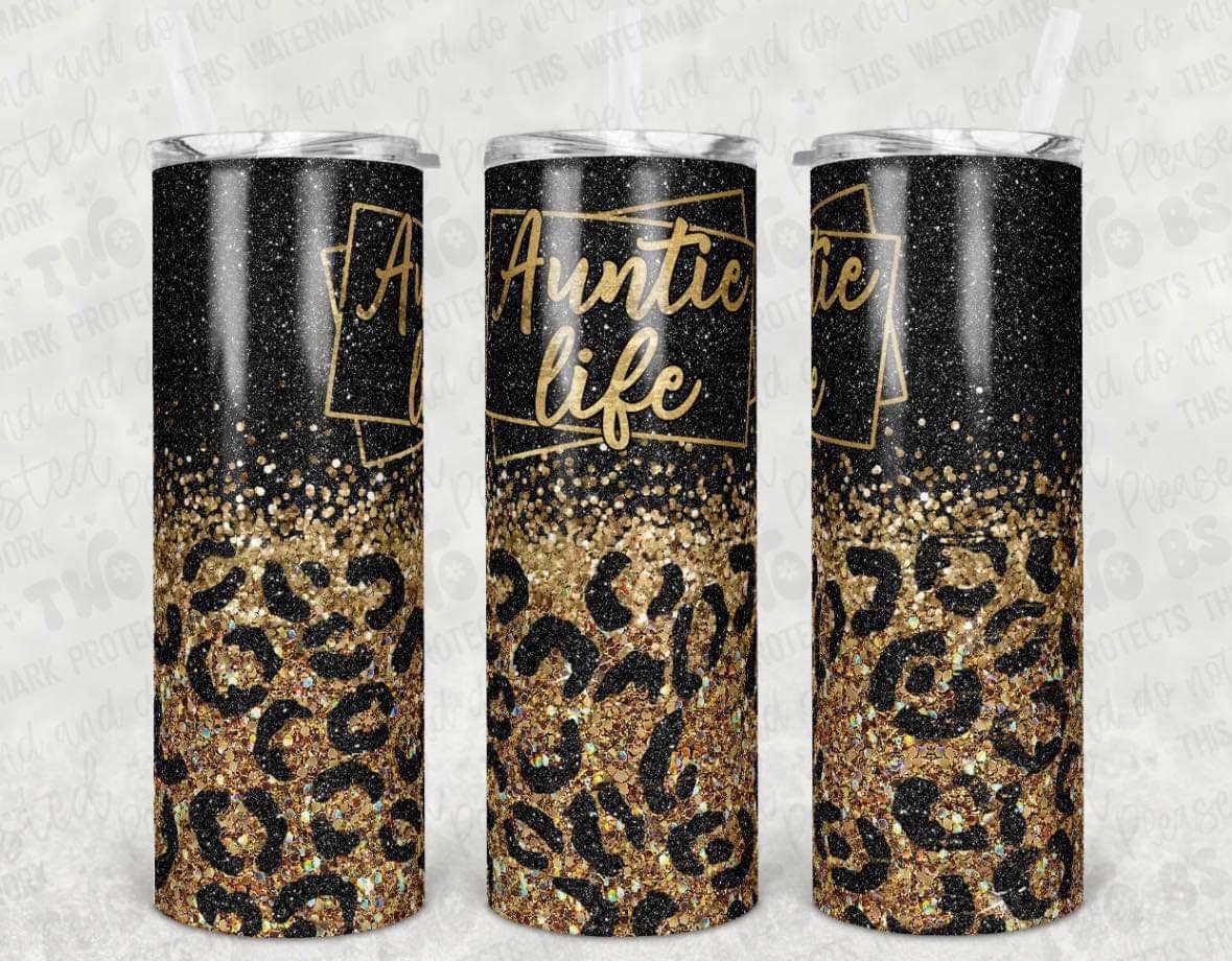 Leopard Auntie Life Tumbler