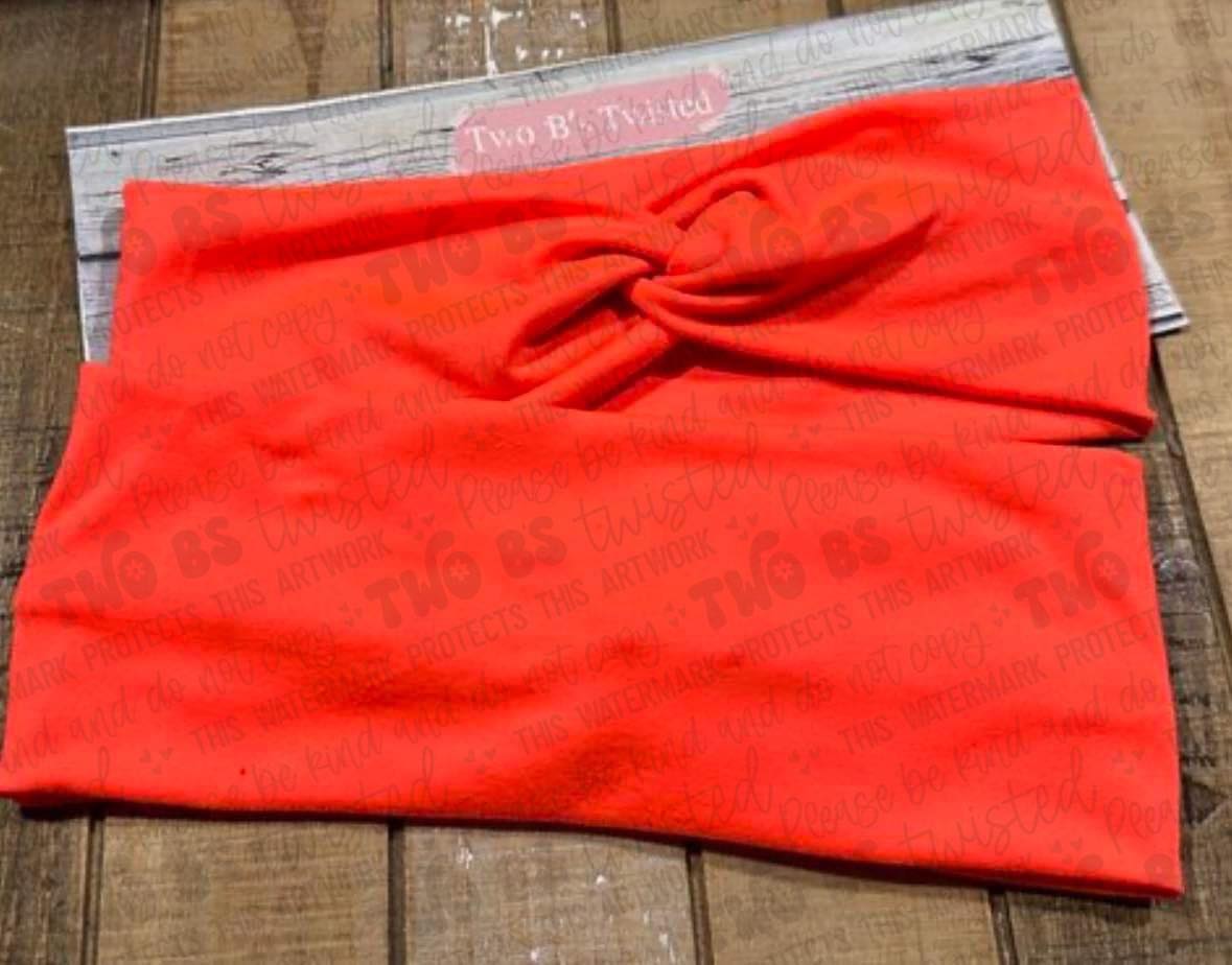 Neon Coral Twist Headband