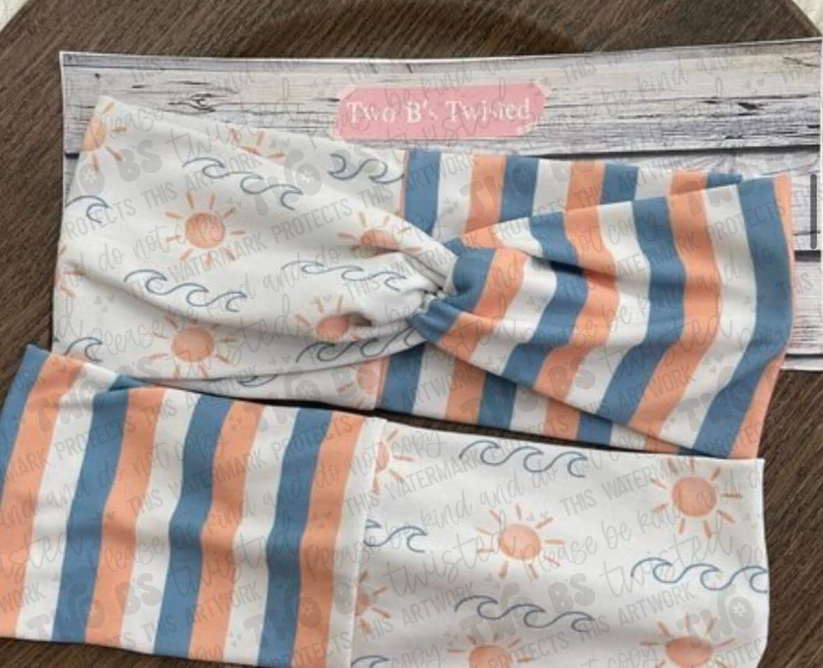 Sun and Waves Twist Headband