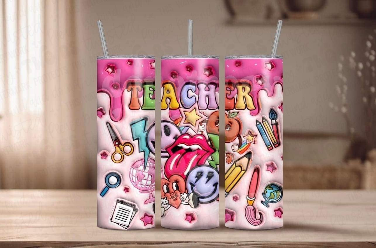 Retro Teacher Tumbler