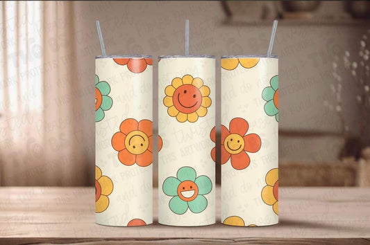 Retro Flower Tumbler