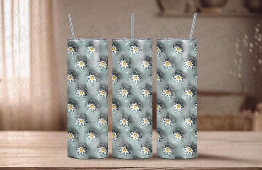 3D Daisy Pattern Tumbler
