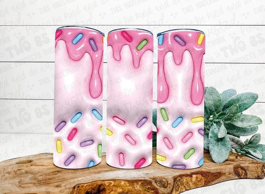 3D Pink Sprinkles Tumbler