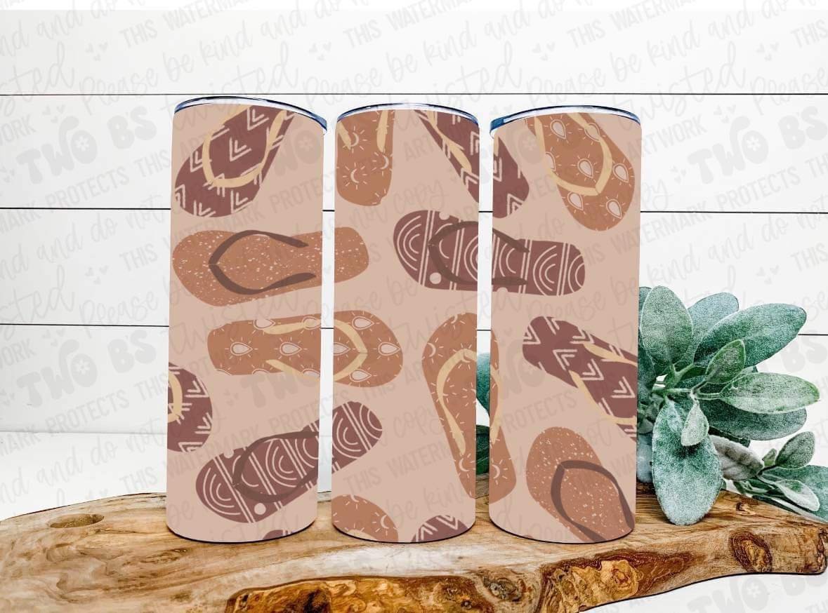 Brown Flip Flop Tumbler