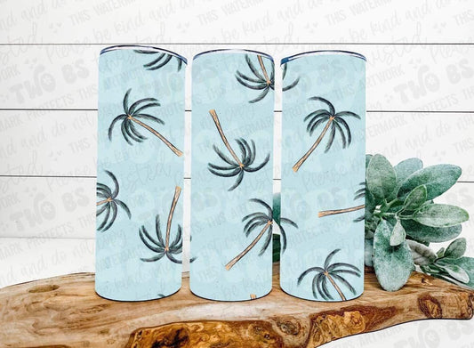Palm Tree with Blue Tumbler