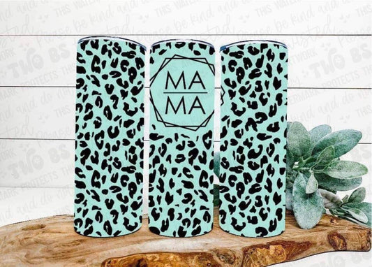 MAMA Leopard Turquoise Tumbler