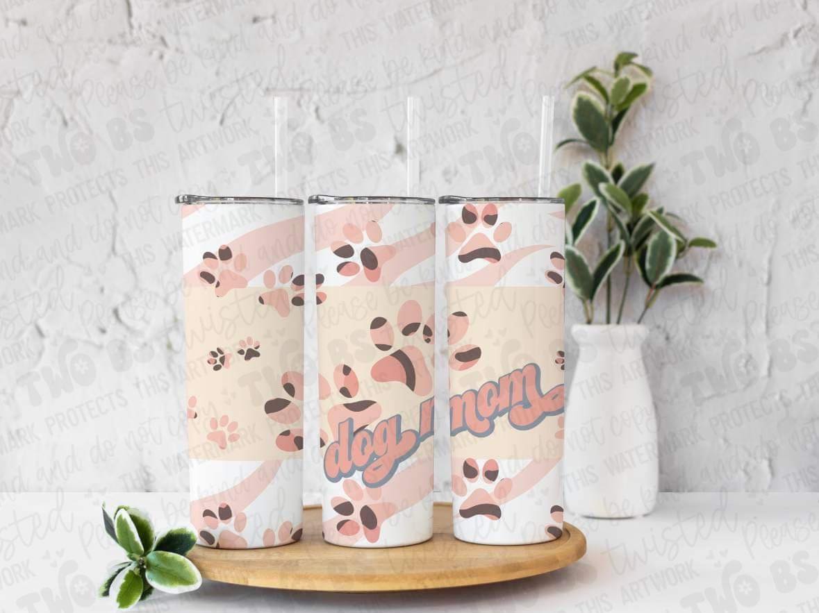 Dog Mom Pink/Brown Tumbler