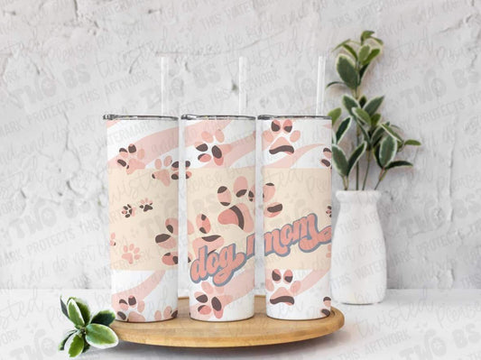 Dog Mom Pink/Brown Tumbler