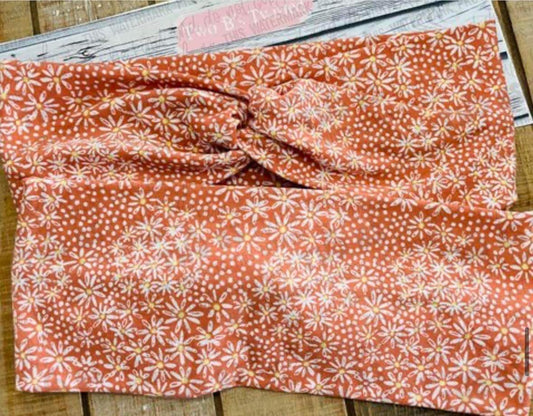 Coral Daisy Twist Headband