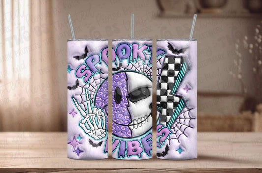 3D Spooky Vibes Skull/Smiley Tumbler