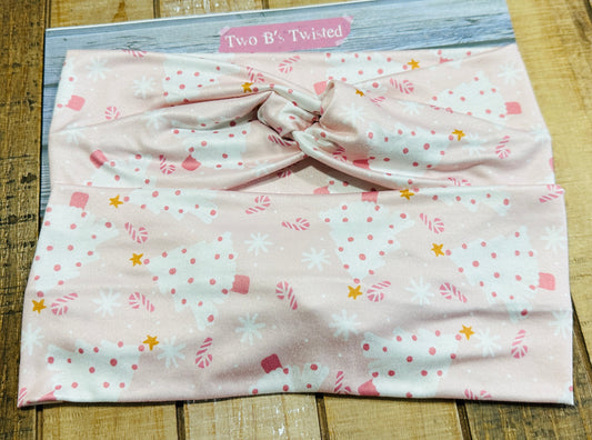 Pink Christmas Twist Headband