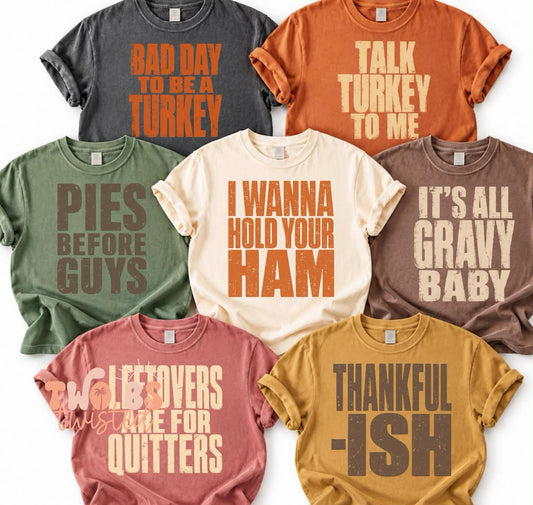 Various Thanksgiving Shirt Designs