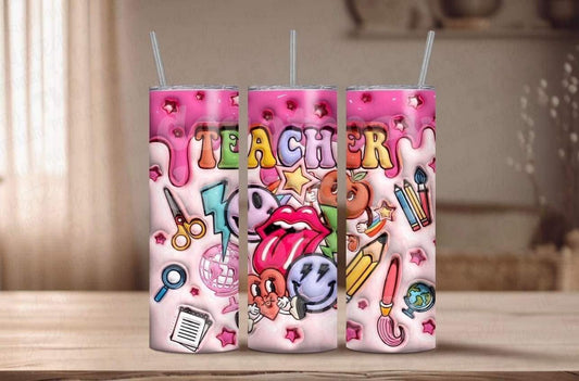 Retro Teacher Tumbler