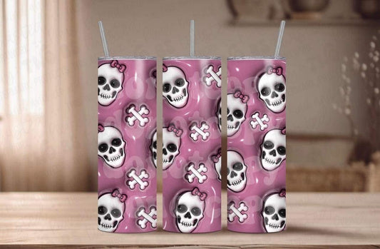 Skull with Bow Tumbler